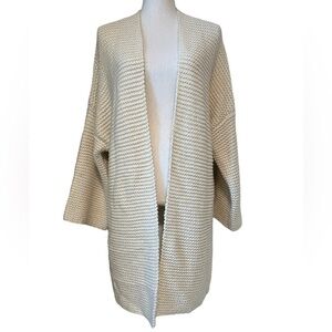 FRENCH CONNECTION WOMENS CREAM COLORED OPEN CARDIGAN DROP SHOULDER SIZE MEDIUM